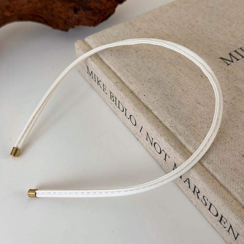 Новый однотонный обруч для волос, элегантный головной убор, женские аксессуары для волос, кожаная повязка на голову для женщин