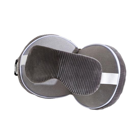 Дорожная подушка для шеи с маской для глаз 2-в-1 Портативная подушка для поддержки шеи На молнии Складная подушка