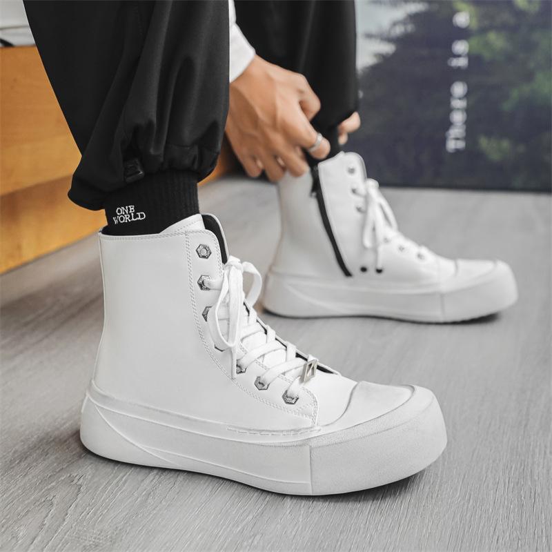 2024 новые маленькие белые мужские кеды с высоким верхом, на толстой подошве, увеличивающие рост, универсальная спортивная и повседневная обувь 66656-K