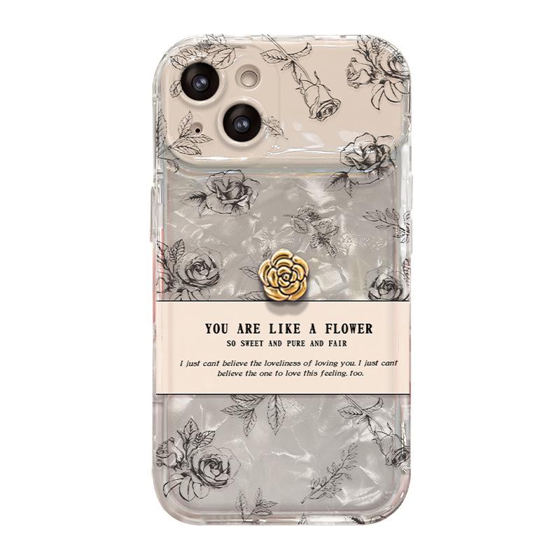 Подходит для Apple 15 Чехол для мобильного телефона iPhone 14 Promax Line Rose Doll Chain 13/12 Flip Mirror 8