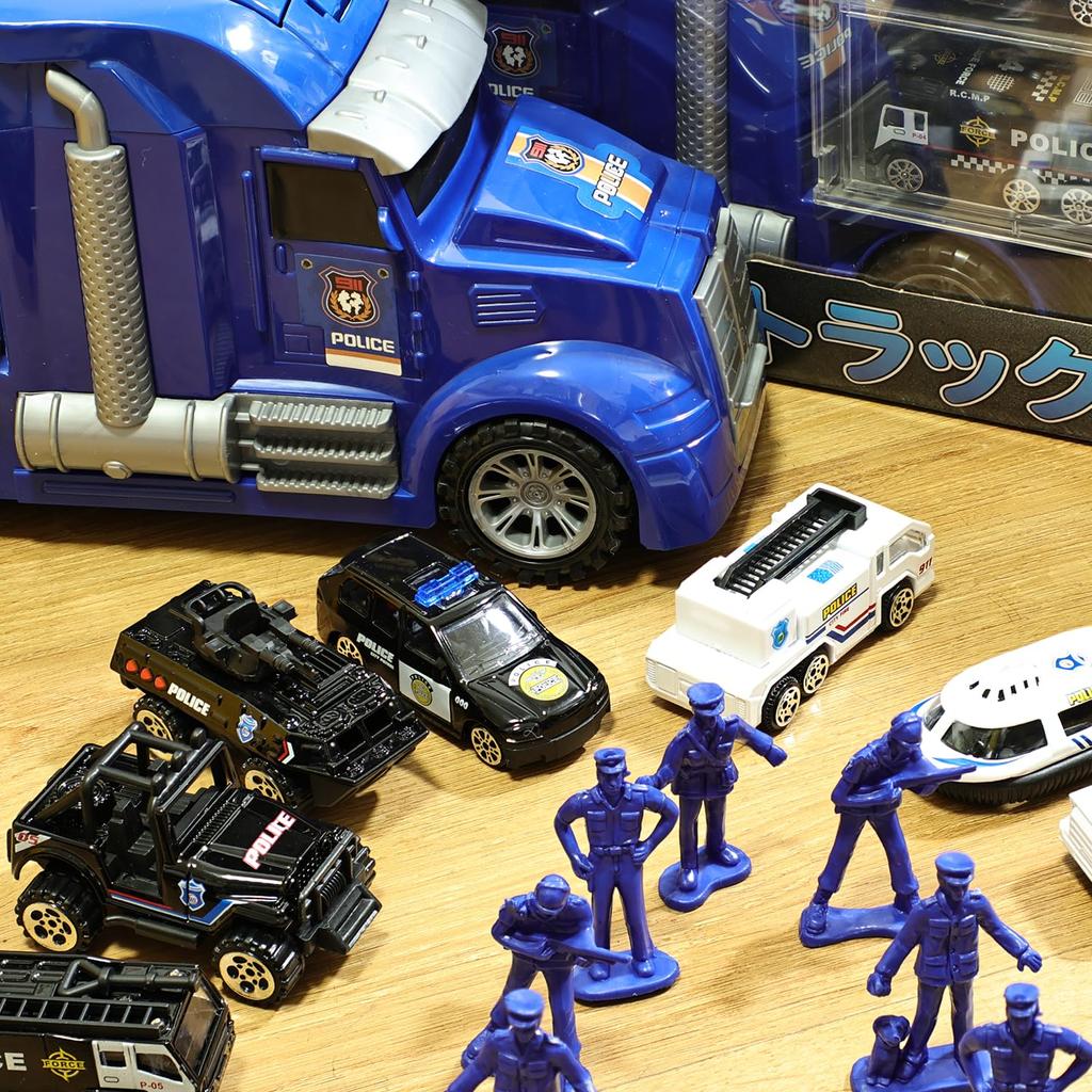 Carecoly Truck Полицейская машина Мини-машина Полицейская большая складная легкосплавная мини-машина Военная карта Подарок на день рождения Годы и Набор, Набор, Машина, Машина, Машина, Игрушка,