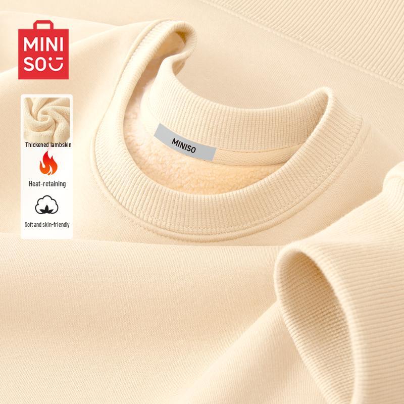 MINISO Мужской свитшот с круглым вырезом на подкладке из овечьей шерсти
