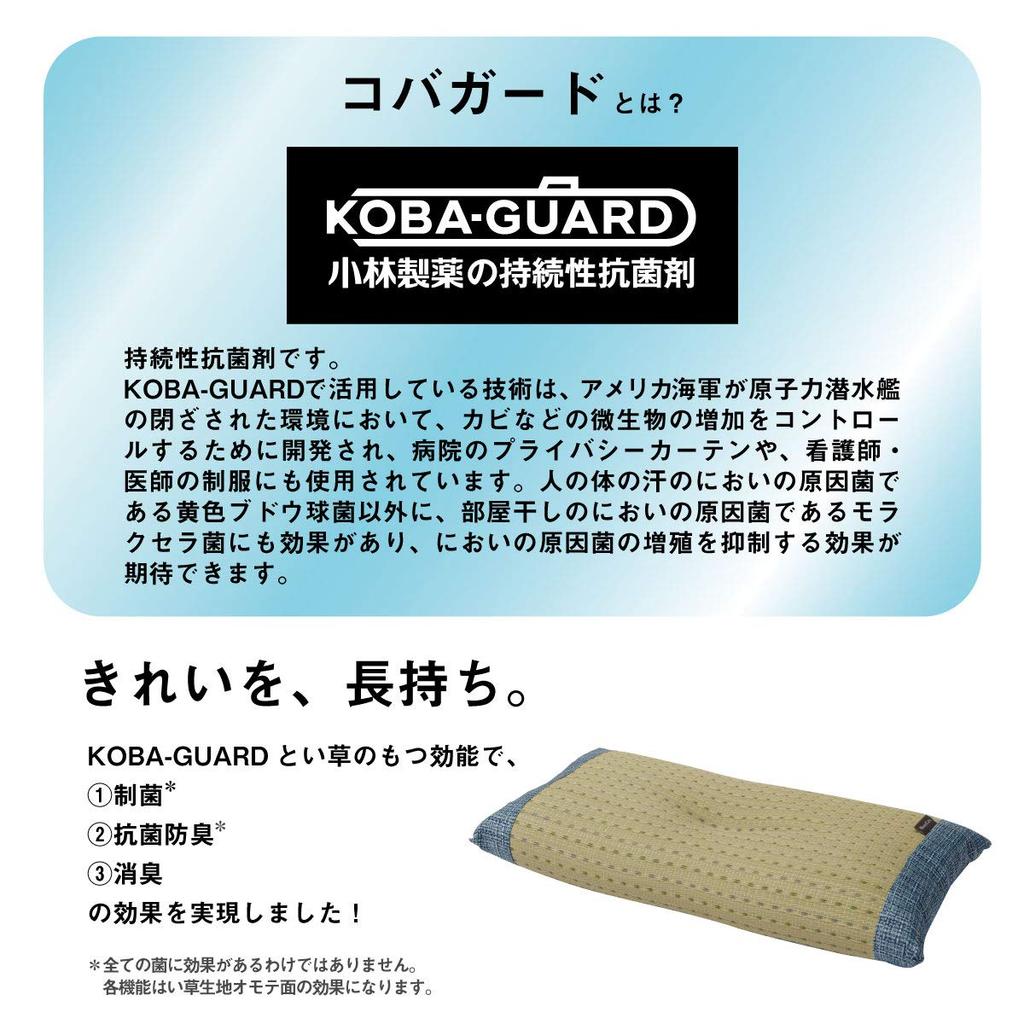 IKEHIKO Igusa Clear Pillow, Deodorizing, Perfect for Sleeping, Simple Design, Made with Kobayashi Pharmaceutical's Kobaguard, Approx. 50 x 30 cm,