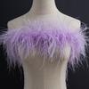 3 Layers Of Color Encryption Bold Ostrich Feather Strip Catwalk Latin Dance Dress Fashion Diy Handmade Clothing Accessories