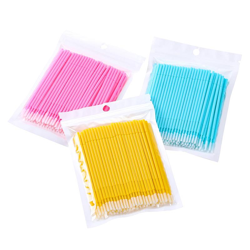 100 шт. в упаковке, 9 цветов, одноразовые кисти для ресниц, тушь для наращивания ресниц, аппликатор, инструменты для макияжа ресниц