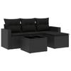 VidaXL Salon de jardin 5 pcs avec coussins noir résine tressée 3251212