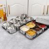 6/8 Grid Seasoning Storage Box Stainless Steel Dessert Ingredient Box Food Preparation Box  Hot Pot