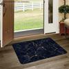 1pc, 2D Flat Printing, Deep Blue with Golden Vein Marble Pattern Indoor Floor Mat, Doorway Entrance Rug, Non-Slip And Machine Washable Polyester Carpe