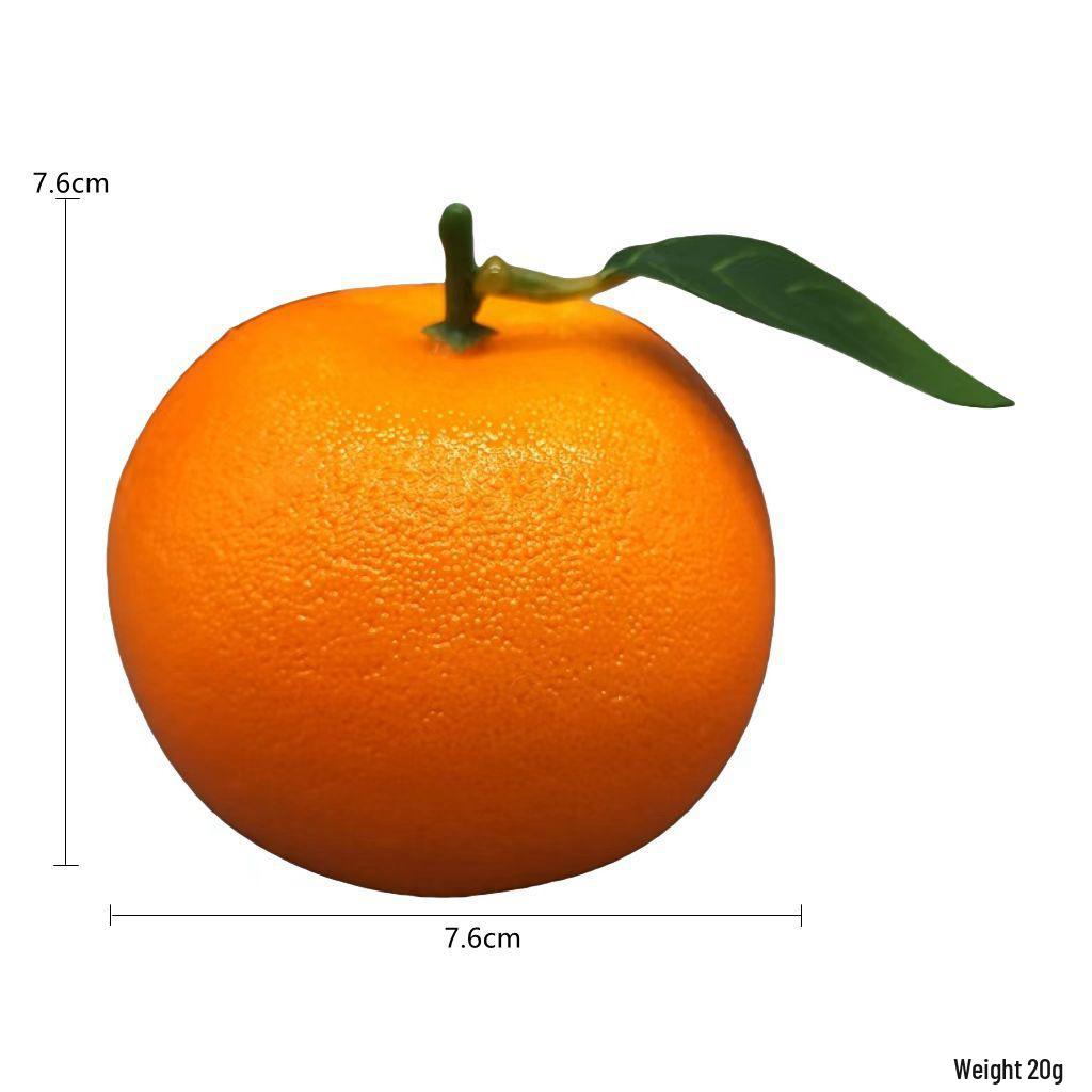Foam Fake Orange with Branch & Leaves for Home Decor & Photography Props
