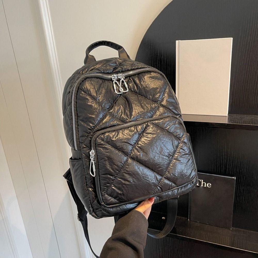 Cloud Space Cotton Backpack Solid Color Student Schoolbag All-match Bubble Shoulder Bag Outdoor