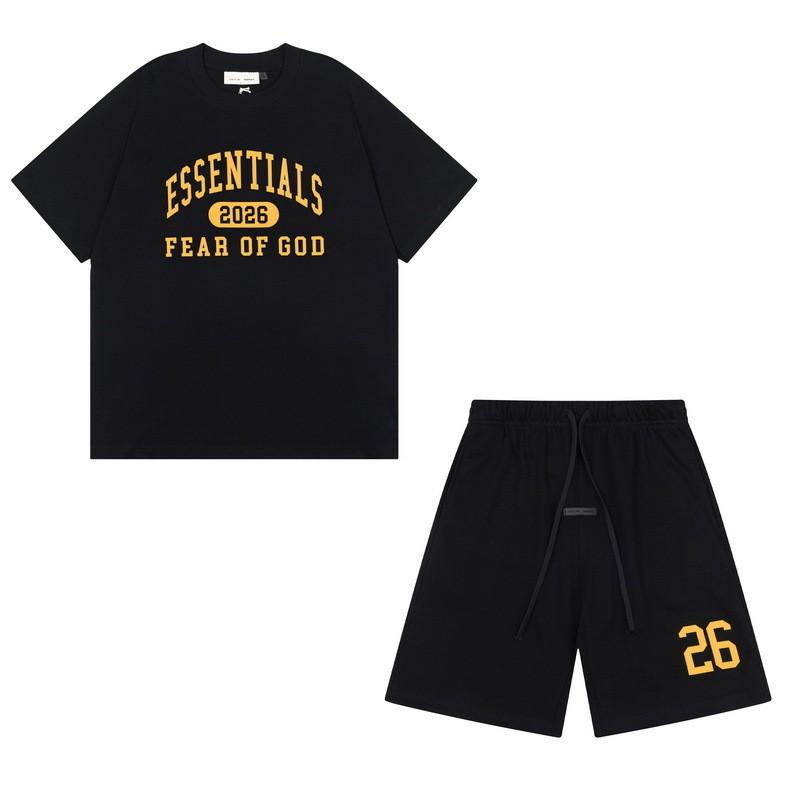 FEAR OF GOD ESSENTIALS Худи с флокированным логотипом Мужское Женское Свободная Флисовая Толстовка Повседневная Уличная Одежда
