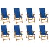 Day and Night - Day and Night Folding Garden Chairs and Cushions 8 Pcs Solid Acacia Wood