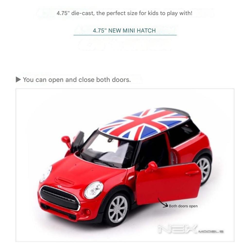 WELLY 4.75" New Mini Hatch Diecast Full Back Mini Car / Red