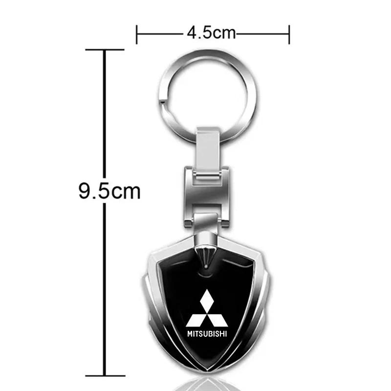 mkhr6 3D Metal Car Logo Key Rings Keyring Keychain For Mitsubishi Outlander Lancer 10 9 ASX RALLIART Eclipse L200 Pajero