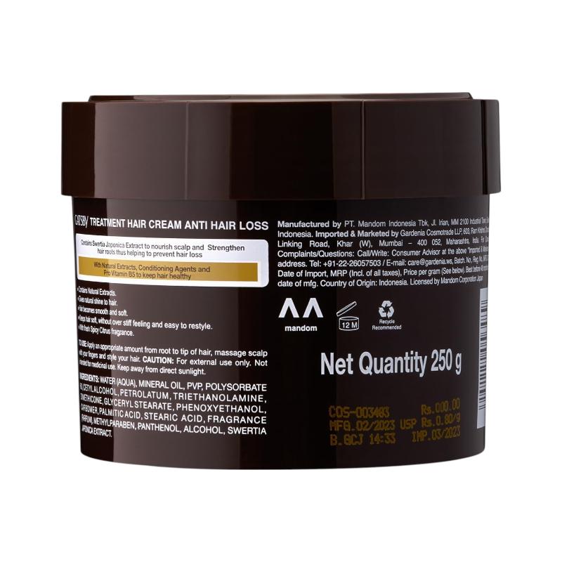 Gatsby Anti Hair Loss Treatment Hair Cream 250g For Men & Women With Natural Shine And Root Strengthening Formula