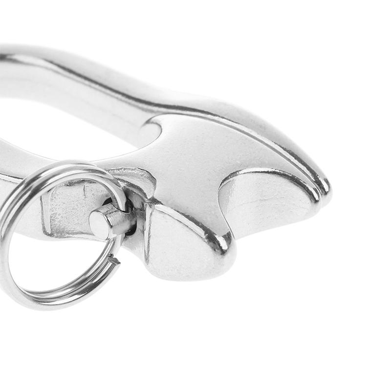 Нержавеющая сталь 2 дюйма Морской карабин с защелкой, быстросъемная пряжка, скоба-соединитель, звенья для шнурка для морской лодки, корабля