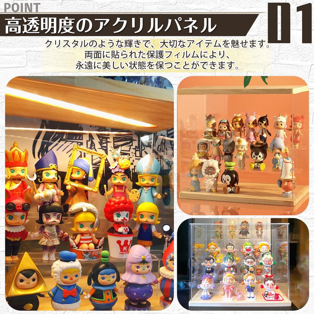 SAMIKAGO Acrylic Display Case with Transparent Display Stepped Tiered Display Collection Figure Display Assembly Required Lighted 5 Doors, Case,