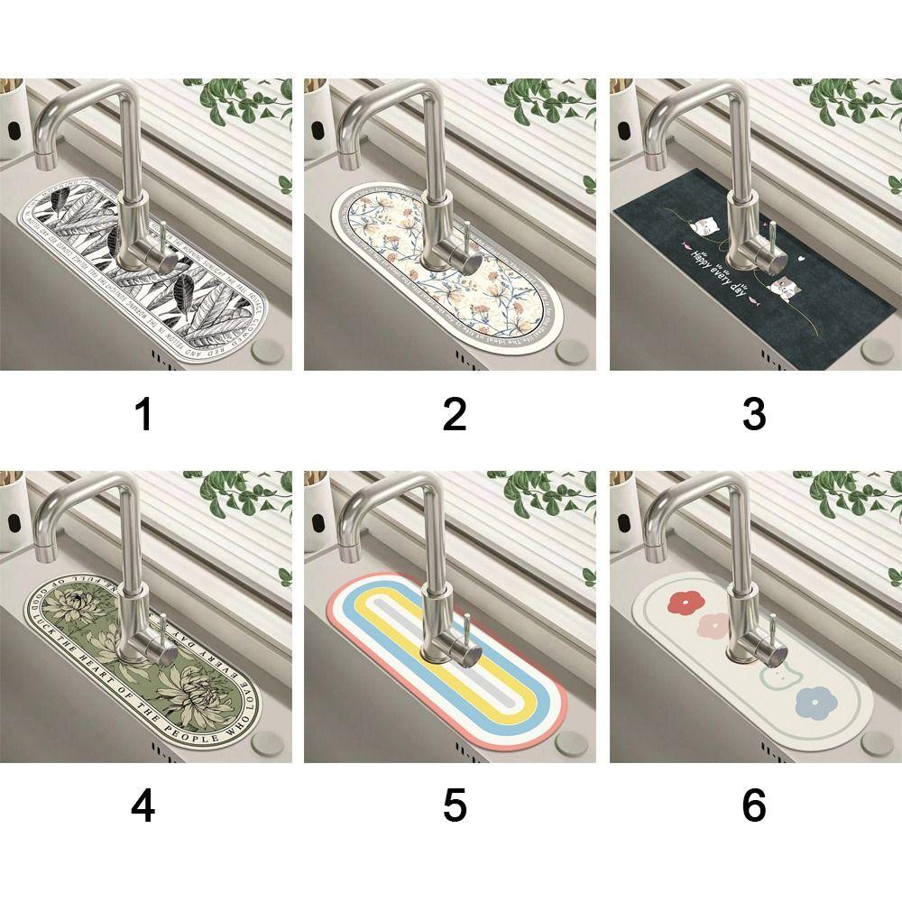 Diatomite Faucet Draining Mat Splash-proof Quick Dry Non-Slip Absorbent Pad Convenient Sink Splash Guard Rug