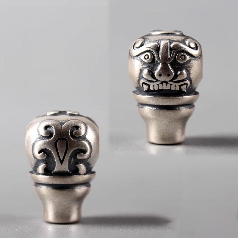 Браслет с головой Будды, узором даосской мантры, благоприятным облаком и семенами бодхи.