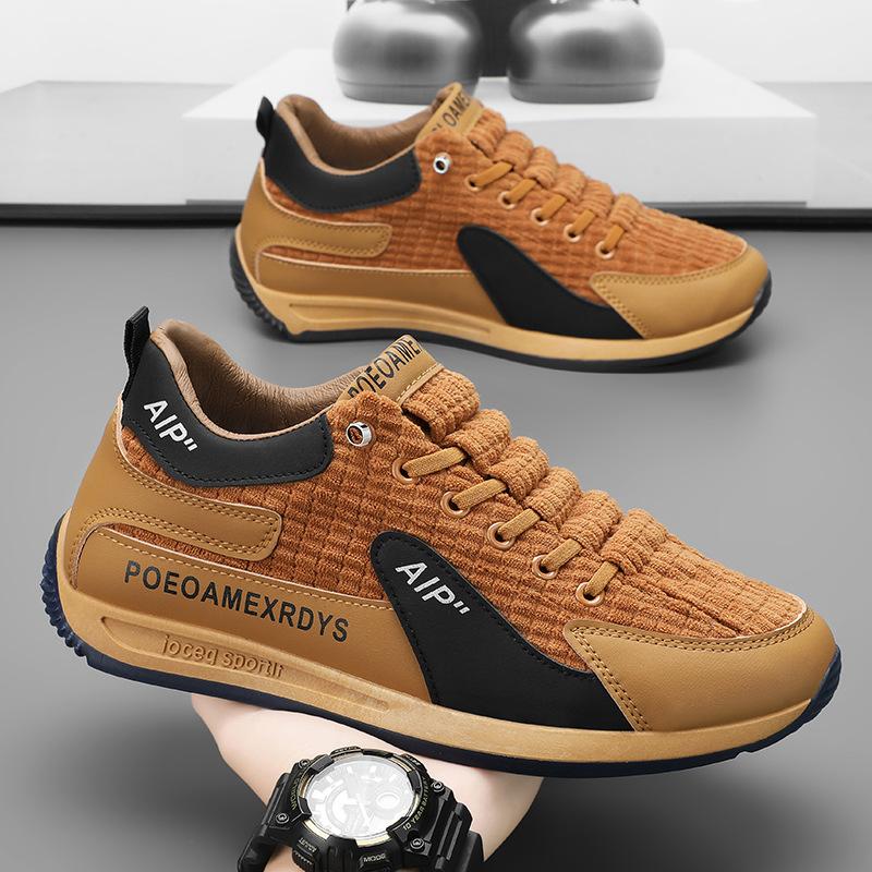 Men's Sneakers Lace-up Sports Running Shoes for Men Designer Mesh Breathable Sneakers Casual Corduroy Sneakers Zapatillas Hombre