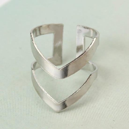 Knuckle Ring Half Opened Jewelry Double V-shaped Adjustable Vintage Women Lucky