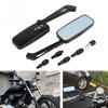 Universal Black Rectangular Motorcycle Mirrors for Harley for Honda - 360° Adjustable, 8/10mm Thread Fit with Anti-Glare