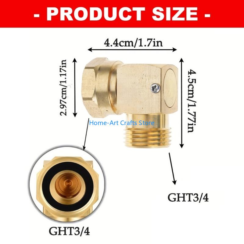Y3NA Copper Garden Hose Elbow Connector 90 Degree L Shaped Outdoor Garden Hose Adapter Easy to Installation