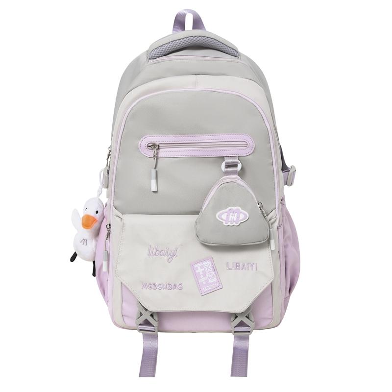 Школьный рюкзак для средней школы, женский, большой емкости, цветной мужской рюкзак для компьютера с кошельком для монет