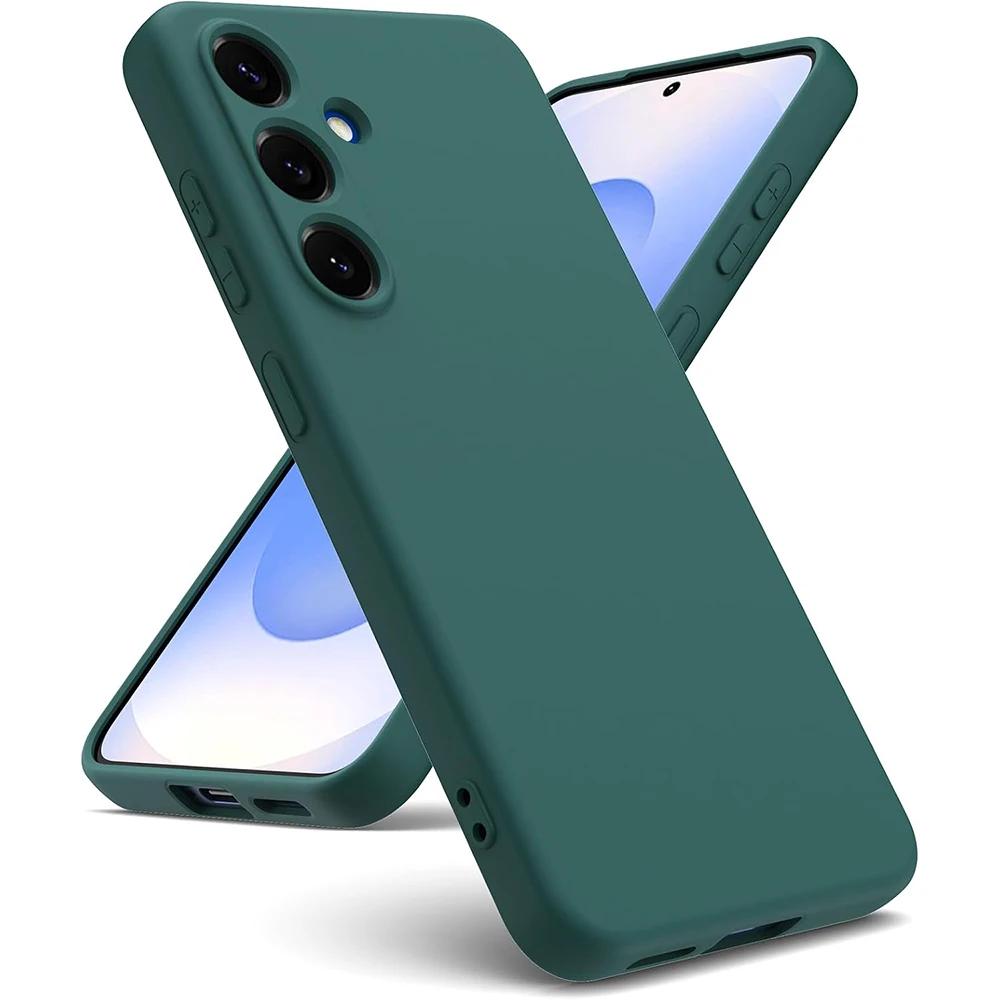 Жидкий силиконовый чехол для SM Galaxy S25 S24 S21 FE S23 S22 Ultra Plus Противоударный Матовый Конфетного цвета Мягкий Чехол-накладка