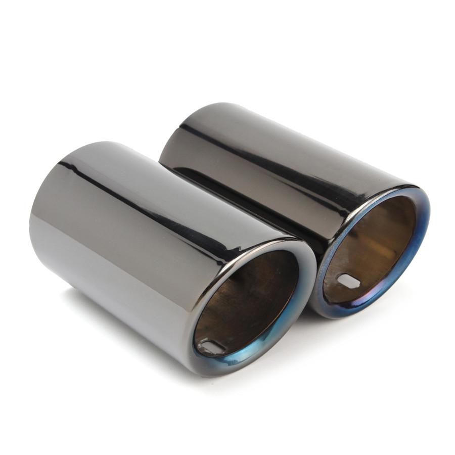 2 шт. автомобильные выхлопные серебряные наконечники для BMW E90 E92 325 328i 3 серии 2006-10