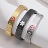 12mm Stainless Steel Elastic Medical Logo Bracelet - Korean Fashion, Model BR-263