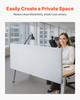 Desk Divider Privacy Panel, 1524 x 610 mm Clamp-on Office Desk Partition, PET Cubicle Partition Panel, Workstation Privacy Divider with 2 C-Type