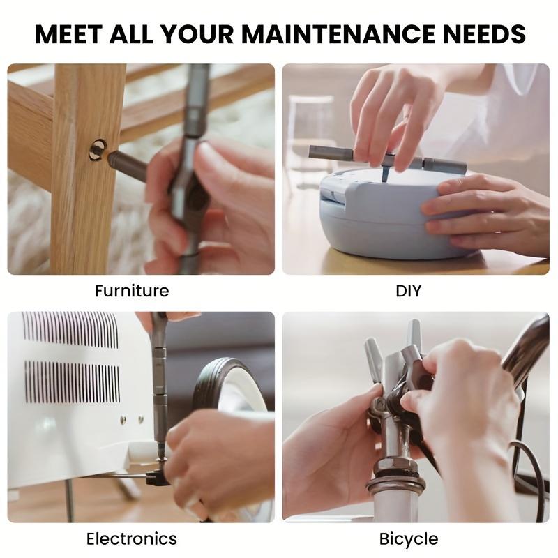 Набор магнитных отверток 24 в 1, Многофункциональный набор ручных инструментов со съемной Т-образной рукояткой-трещоткой, Ящик для инструментов для самостоятельного обслуживания дома