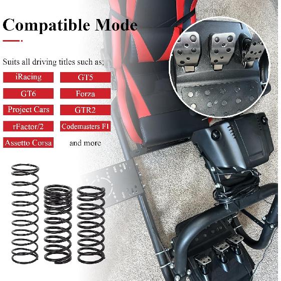 3 Pcs Complete Pedal Return Spring Upgrade Kit Mod For Logitech G25 G27 G29 G920 G923 Racing Pedals Accessories, Pedal Spring Mod Include Brake Pedal