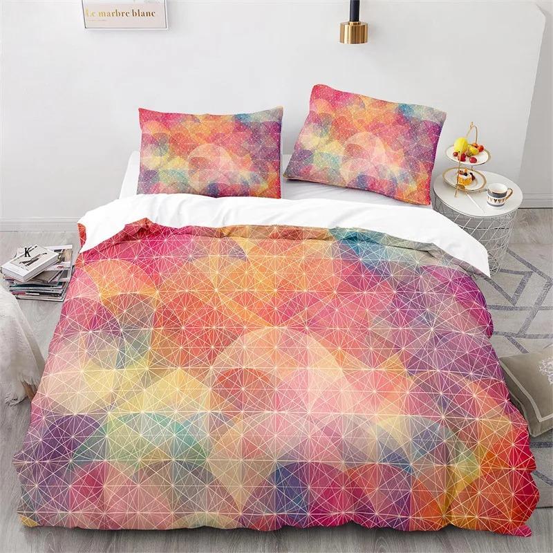 Colorful Geometric Duvet Cover Set Psychedelic Swirl Bedding Set King Queen For Kids Adults Room Microfiber Abstract Quilt Cover
