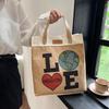 New Hand-held Canvas Bag Mommy Outing Bag Simple and Versatile Shoulder Bag Meal Box Bag Women's Small Carry Bag At Work