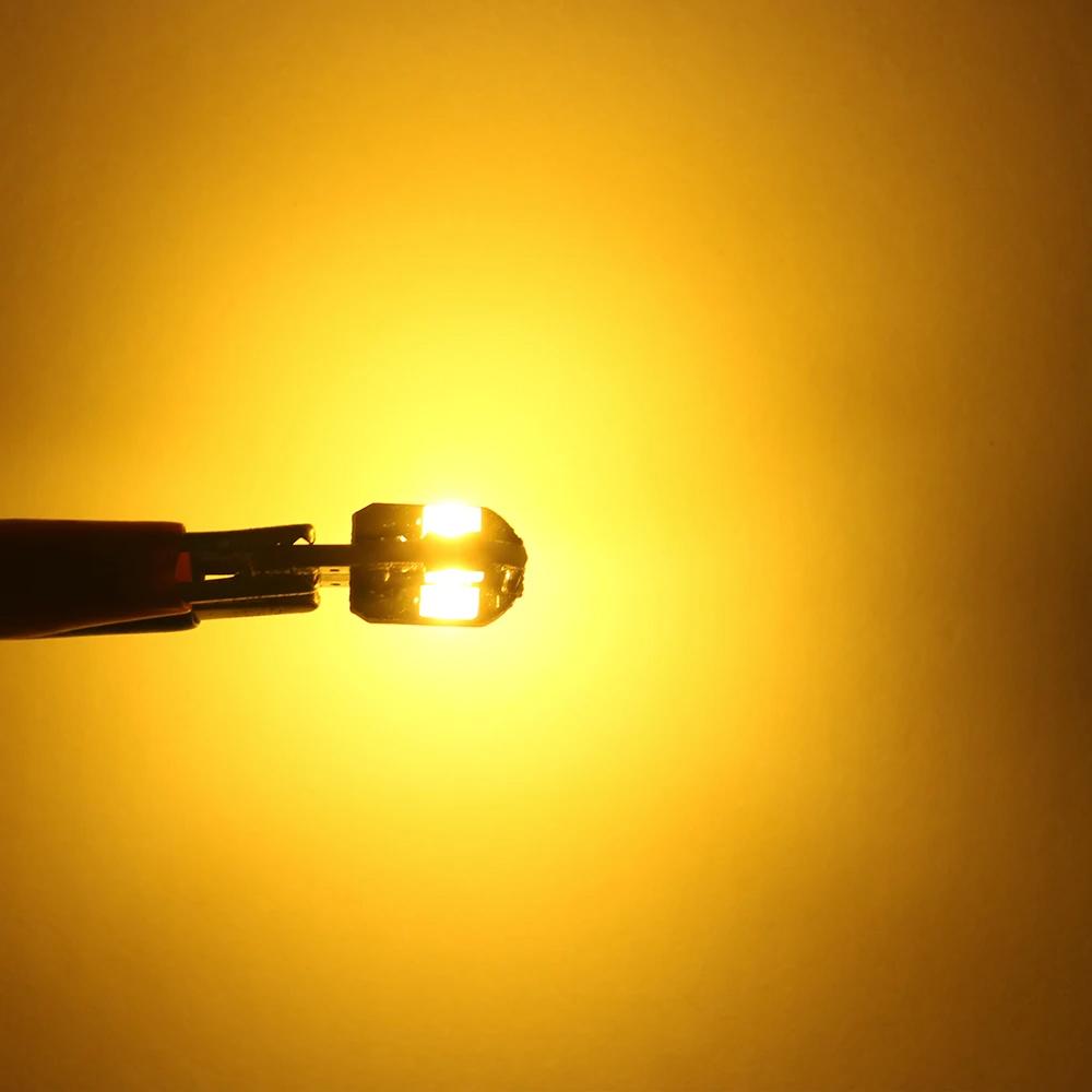 Светодиодная лампа для автомобиля T10 W5W LED Canbus без ошибок Сверхъяркий свет для салона автомобиля SMD Автолампа Белый Янтарный Красный Лампа для чтения Купольная лампа