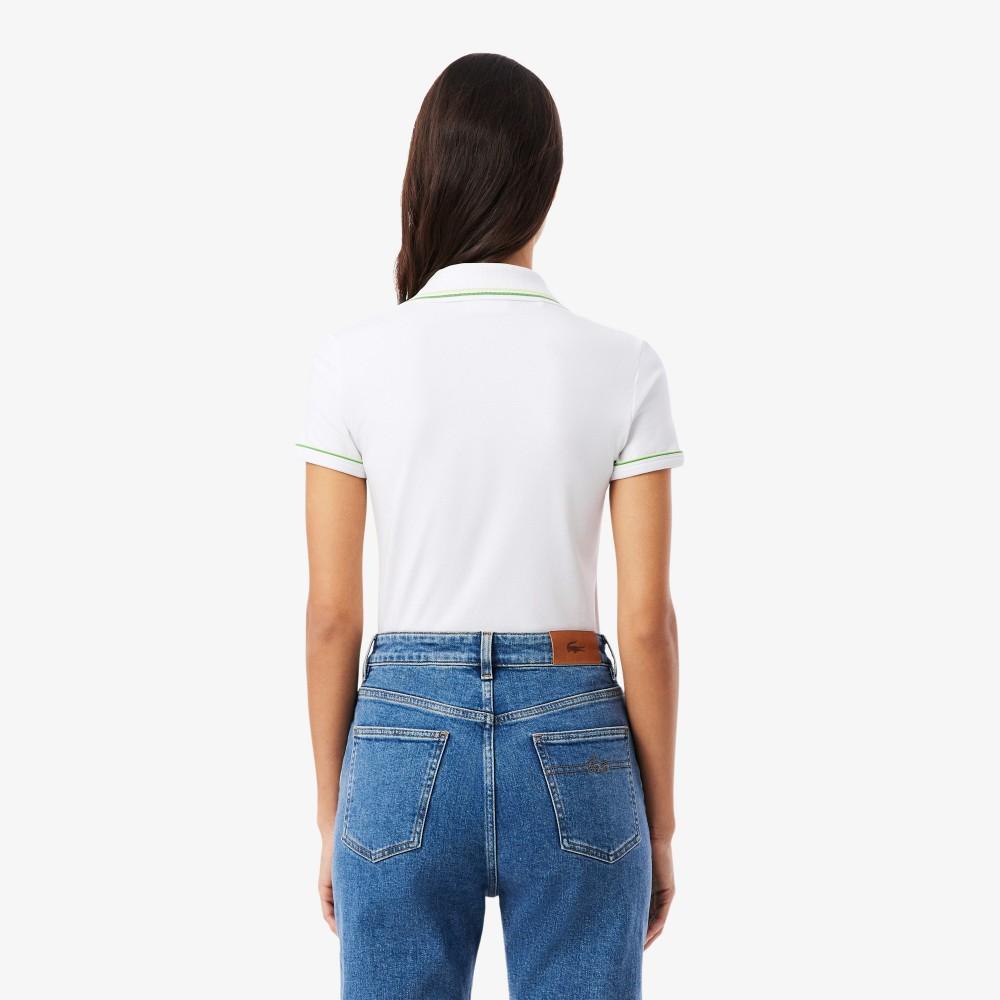 [lacoste] Women's Slim Fit Piping Detail Polo Shirt DF5284-56G3SM