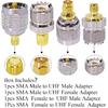 SMA to UHF Antenna Adapter, SMA to PL259 SO239 UHF VHF FR Coaxial Connector Kit for CB Radio Antenna, Coax Cable Connector Adapter Kit for Handheld