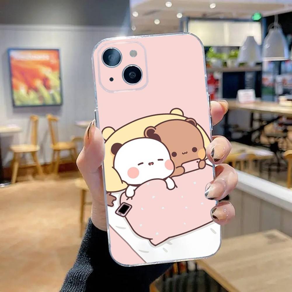 Милый Чехол для Телефона BuBu DuDu Для iPhone 16,15,14,13,12,11 Pro,Max,Plus,X,XS,XR,SE,Mini Прозрачный Силиконовый Мягкий