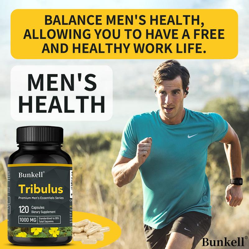Капсулы с экстрактом Tribulus terrestris 1000 мг, добавка для поддержки энергии 120 капсул