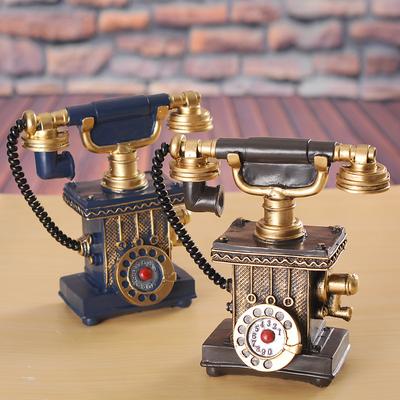 Винтажная модель телефона Копилка Телефон старого стиля Скульптура из смолы Европейское украшение для дома Настольные украшения Аксессуары