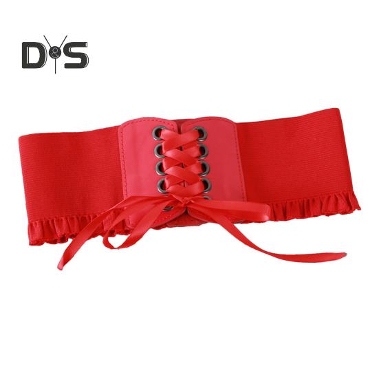 Корсетный пояс для женщин, завязывающийся на шнуровке, широкий эластичный пояс Waspie для платьев, аксессуар для костюма пирата на Хэллоуин