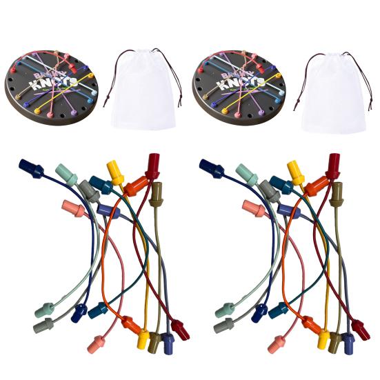 1/2/3 Sets Brainy Knots Rope Untangling Game Logic Thinking Twisted Rope Challenge Board Game Kids Adults Educational Elastic Rope Unhitching Toy
