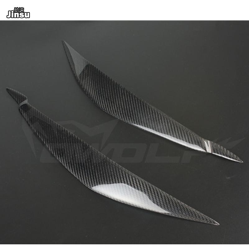 Carbon Fiber Headlight Eyebrows Eyelids For BMW X6 35i 50i xDrive E71 Car Front Lamp Cover Sticker Fiber Glass Matt Black Primer