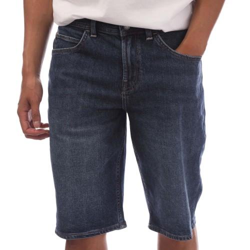 Timberland Mens Denim Leather Patch Shorts