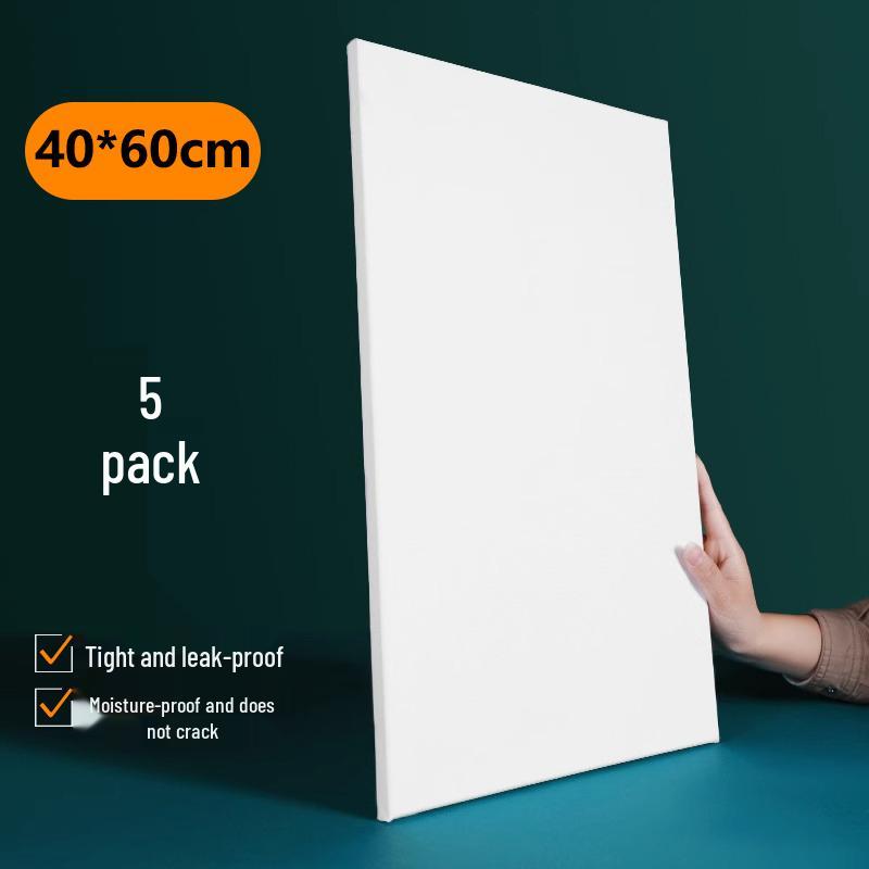 5-Piece Acrylic Oil Painting Set: Blank Cotton & Linen Canvas Panels with Large Frame