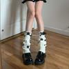White Bow Ballet Calf Socks: Autumn/Winter Y2K Lolita Layered Leg Warmers for Women
