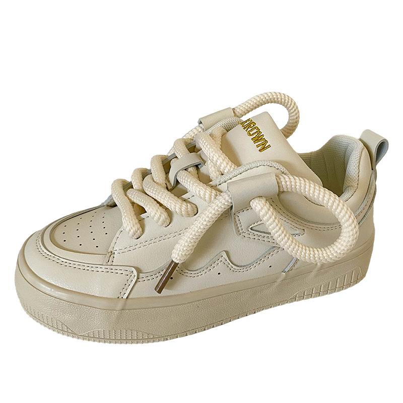 B-9106 роговые туфли на платформе для хлеба женские нишевые взрывные оригинальные дизайнерские туфли на платформе кожаные поверхности ins прилив белые туфли