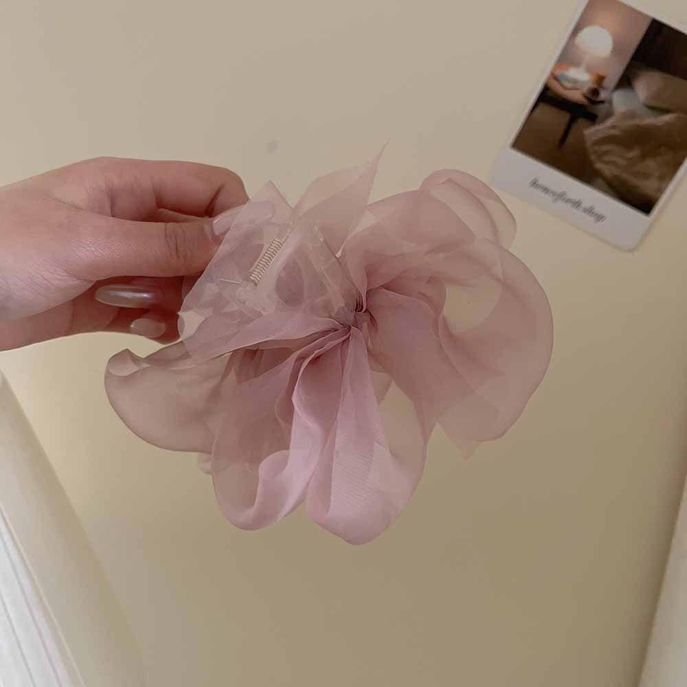 Hairgrips Ponytail Holder Mesh Hair Crab Clip Women Hair Clip Bow Hair Claw Korean Shark Clip